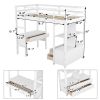 Twin Size Loft Bed with Built-in Desk with Two Drawers, and Storage Shelves and Drawers,White