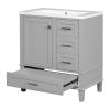 30" Bathroom Vanity , Modern Bathroom Cabinet with Sink Combo Set, Bathroom Storage Cabinet with a Soft Closing Door and 3 Drawers, Solid Wood Frame(G