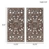 Distressed Carved Wood 2-piece Wall Decor Set