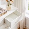 Bedroom dresser, 9 drawer long dresser with antique handles, wood chest of drawers for kids room, living room, entry and hallway, White, 47.56''W x 15