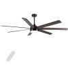 72 In. Farmhouse Wooden Ceiling Fan With Reversible Blades and Remote Control