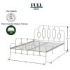 Ola Metal Bed, White with Gold Details, Full