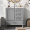 30" Bathroom Vanity , Modern Bathroom Cabinet with Sink Combo Set, Bathroom Storage Cabinet with a Soft Closing Door and 3 Drawers, Solid Wood Frame(G