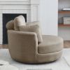 39"W Oversized Swivel Chair with moon storage ottoman for Living Room, Modern Accent Round Loveseat Circle Swivel Barrel Chairs for Bedroom Cuddle Sof