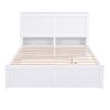 Full Size Storage Platform Bed with Pull Out Shelves and Twin Size Trundle, White