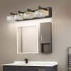 LED 4-Light Modern Crystal Bathroom Vanity Light Over Mirror Bath Wall Lighting Fixtures