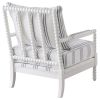 White and Navy Upholstered Stripe Accent Chair