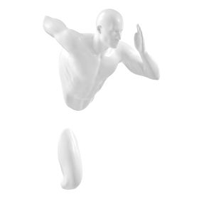 White Wall Runner Man Sculpture (Color: 20")