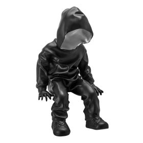 Cool Dude with Hoodie Sculpture (Color: Black & Chrome)