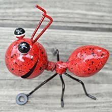 Metal Ant Shaped Ornaments Garden Yard Patio Decorations (Color: Red)