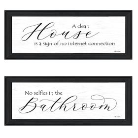 "Household Humor" 2-Piece Vignette by Lori Deiter, Black Frame (Color: as Pic)