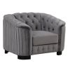 41.5" Velvet Upholstered Accent Sofa; Modern Single Sofa Chair with Thick Removable Seat Cushion; Modern Single Couch for Living Room; Bedroom; or Sma