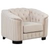 41.5" Velvet Upholstered Accent Sofa; Modern Single Sofa Chair with Thick Removable Seat Cushion; Modern Single Couch for Living Room; Bedroom; or Sma