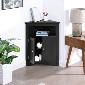 sideboard cabinet,corner cabinet,Bathroom Floor Corner Cabinet with Doors and Shelves, Kitchen, Living Room,Free Standing Storage Cabinet for Bathroom (Color: as Pic)