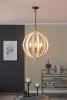 6 - Light Wood Chandelier, Hanging Light Fixture with Adjustable Chain for Kitchen Dining Room Foyer Entryway, Bulb Not Included