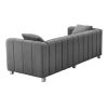 82*30" Modern Teddy Velvet Sofa,2-3 Seat Mid Century Indoor Couch, Exquisite Upholstered Loveseat with Striped Decoration for Living Room,Bedroom,Apar