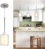 Glass Pendant Light, Modern Pendant Lighting for Kitchen Island, Farmhouse Mini Pendant Lamp with Chrome Nickel Adjustable for Dining Room, Sink, Doub