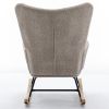 Modern Patchwork Accent Chair with Solid Wood Armrest and Feet, Mid-Century Modern Accent Sofa, Fabric Sofa Chair for Living Room Bedroom Studio, Comf