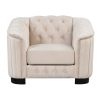 41.5" Velvet Upholstered Accent Sofa; Modern Single Sofa Chair with Thick Removable Seat Cushion; Modern Single Couch for Living Room; Bedroom; or Sma