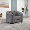 41.5" Velvet Upholstered Accent Sofa; Modern Single Sofa Chair with Thick Removable Seat Cushion; Modern Single Couch for Living Room; Bedroom; or Sma